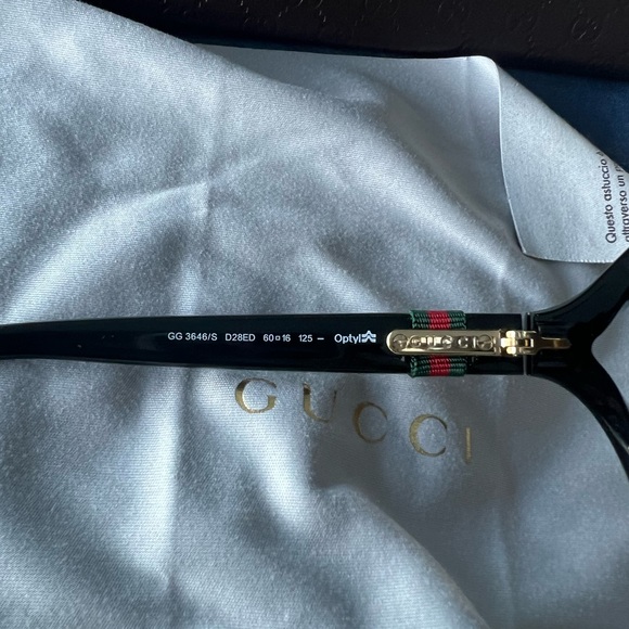 Gucci Black Gradient square Sunglasses monogram wrap sun beach eyewear pool cat - Picture 6 of 9